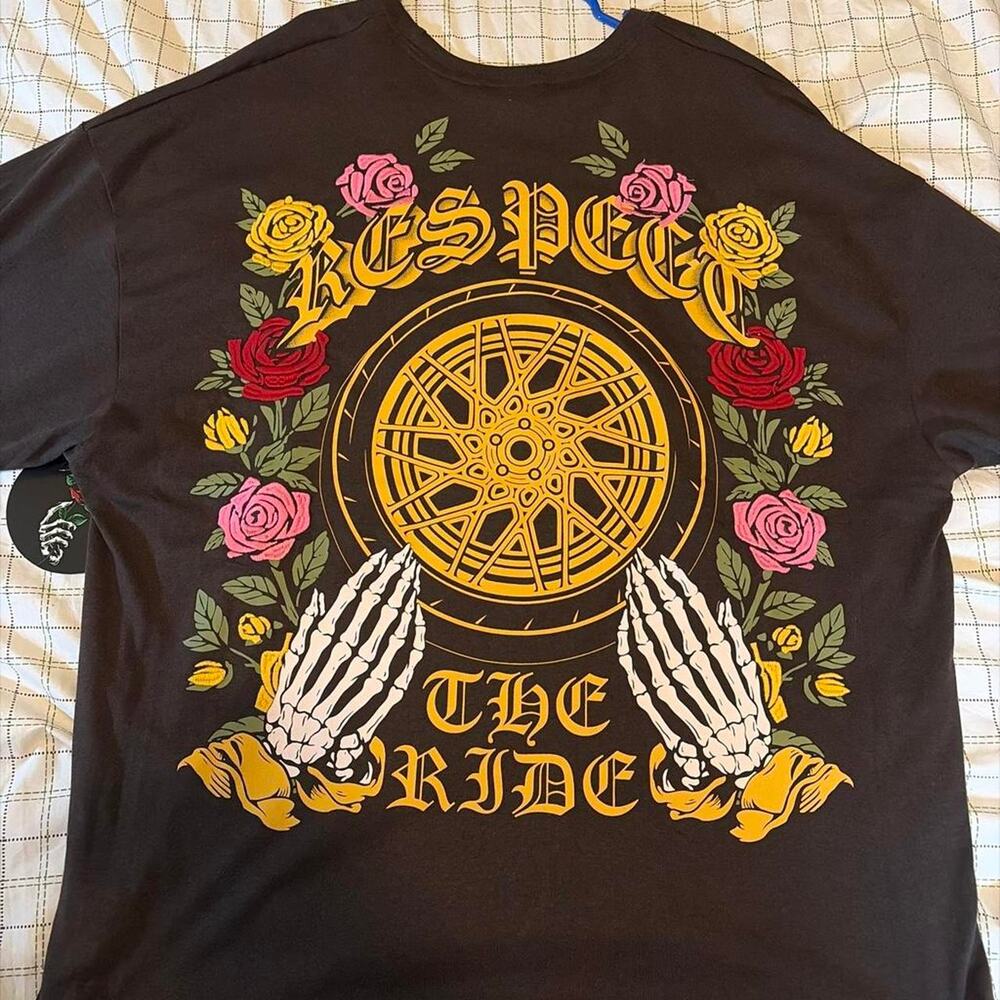 Gildan Brown 2XL Respect the Ride Graphic T-Shirt